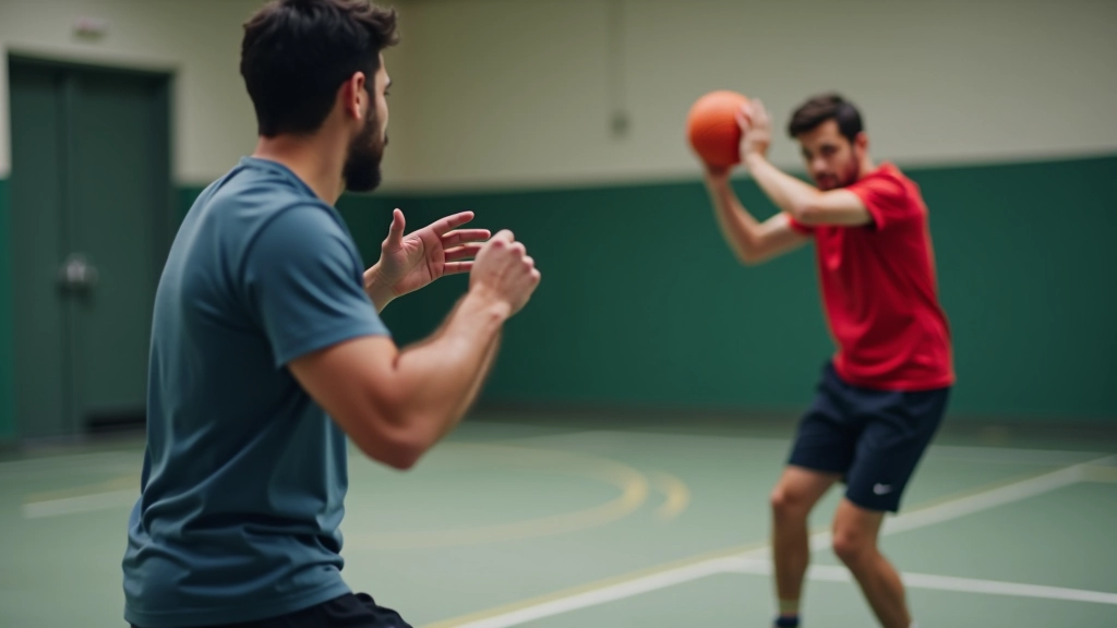 مدرب يعطي تعليمات للاعب هاندبول